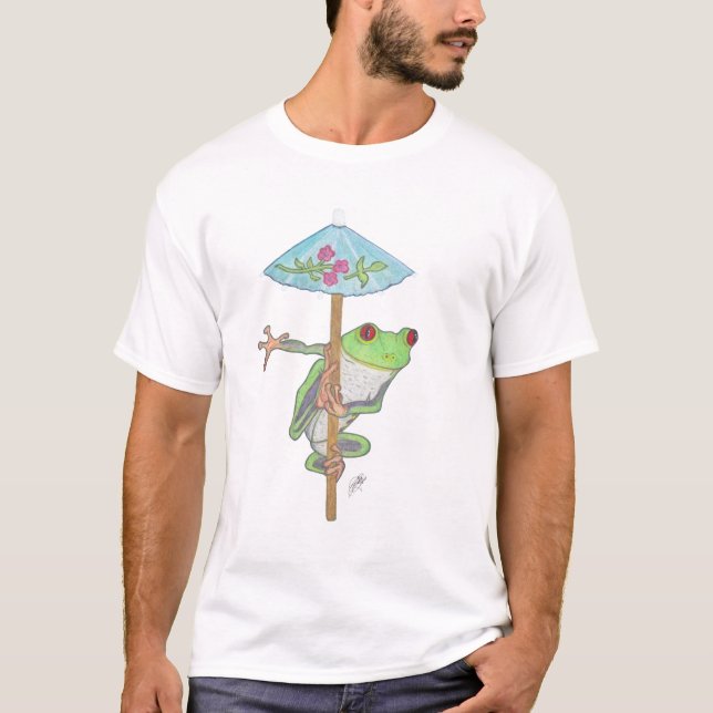 FROG WITH SUN UMBRELLA T-Shirt (Vorderseite)