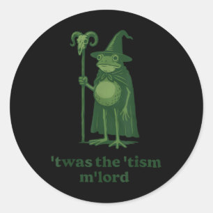 Frog Wizard Meme Twas The Tism Mlord Runder Aufkleber