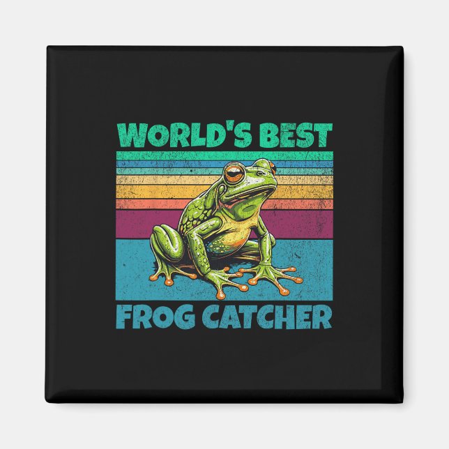 Frog Worlds Best Toad Catcher Funny Amphibien Jagd Magnet (Vorne)