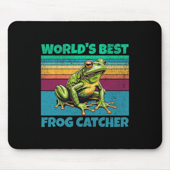 Frog Worlds Best Toad Catcher Funny Amphibien Jagd Mousepad (Vorne)