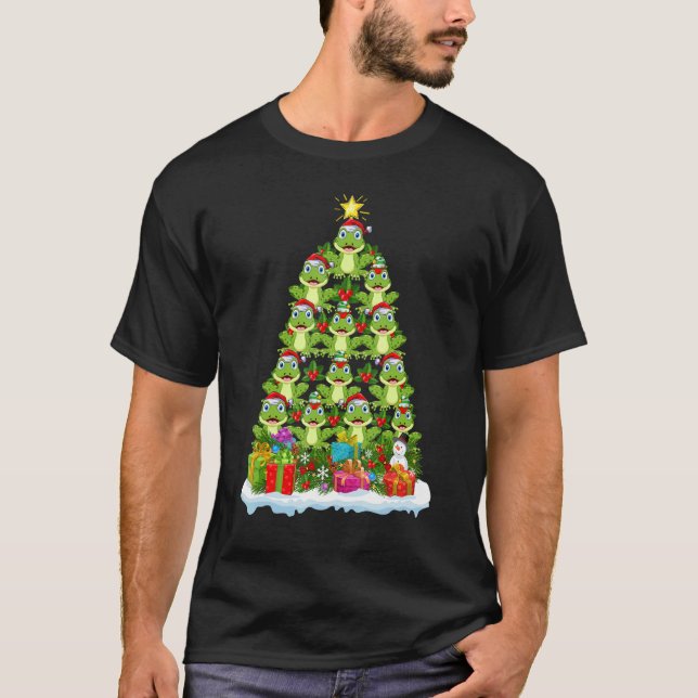 Frog   Xmas Holiday   Frog Christmas Tree T-Shirt (Vorderseite)