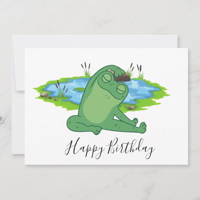 Frog Yoga Happy Birthday Dankeskarte (Vorderseite)