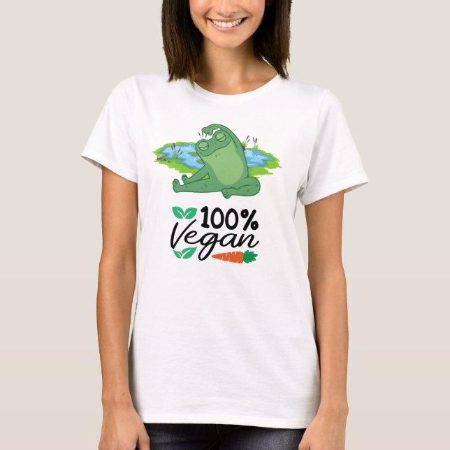 Frog Yoga vegane Veggie Vegetarier T-Shirt (Vorderseite)