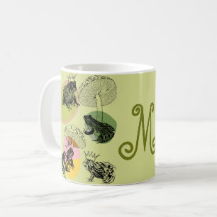 Frogcore und Mushrooms Lover Ästhetische Monogramm Kaffeetasse