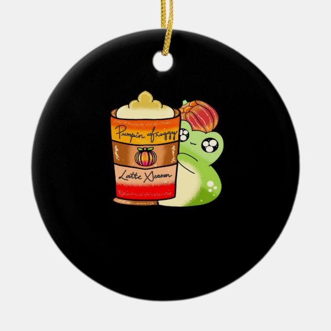 Frogg Drink scharfe Pumpkin Latte Keramik Ornament (Vorne)
