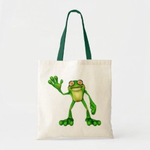 Froggie der Niedliche Cartoon Waving Frog Tragetasche