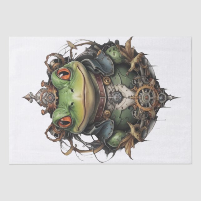 Froggie Frog Steampunk, Dekoupage Tissue Paper Seidenpapier (Vorderseite)