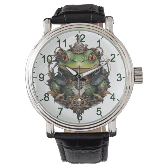 Froggie Frog Steampunk Design, Armbanduhr (Vorderseite)