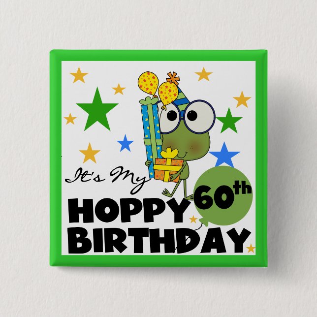Froggie hopfenreicher 60. Geburtstag Button (Vorderseite)