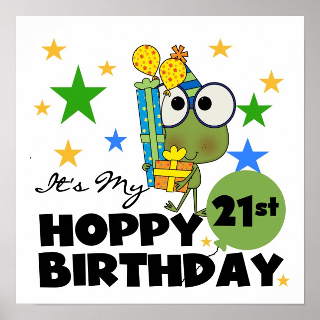 Froggie Hoppy 21. Geburtstag Poster (Vorne)
