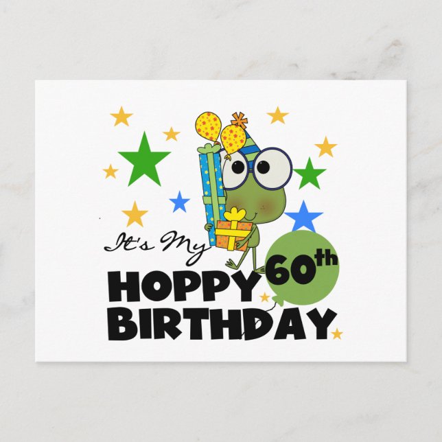 Froggie Hoppy 60. Geburtstag Postkarte (Vorderseite)