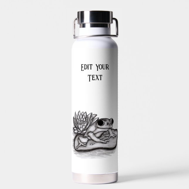 Froggy , Bearbeiten Sie Ihren Text Trinkflasche (Rückseite)
