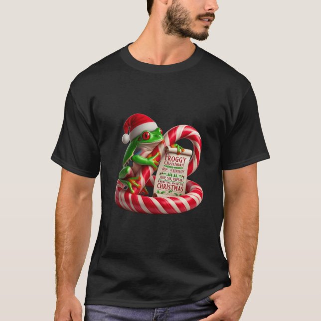 ​FROGGY Christmas | Funny Red-Eyed Tree Frog  T-Shirt (Vorderseite)