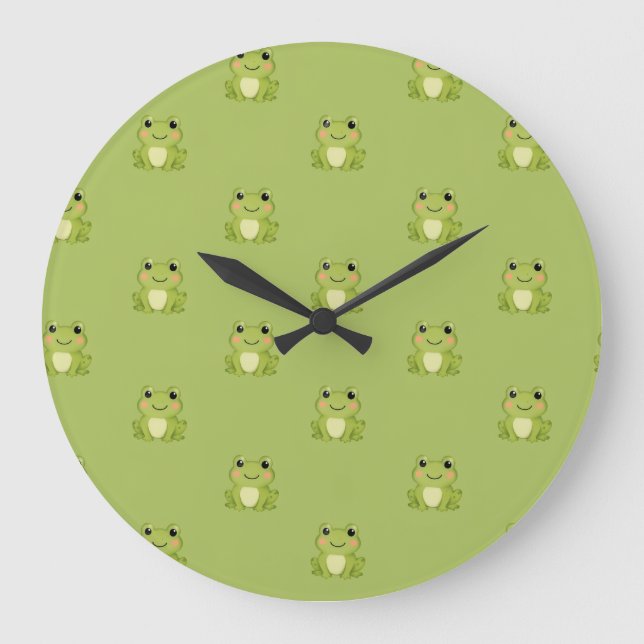 Froggy Decorative Clock Große Wanduhr (Vorderseite)