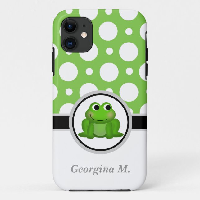 Froggy Green & White Polka Dot iPhone 5 Fall Case-Mate iPhone Hülle (Rückseite)
