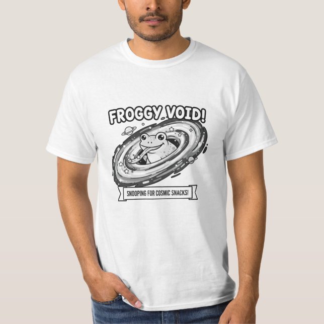 Froggy Void Funny Space Frog Cartoon T-Shirt (Vorderseite)