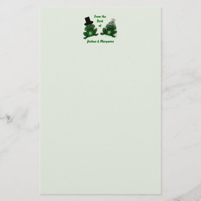 Froggy Wedding - Stationary Briefpapier (Vorderseite)