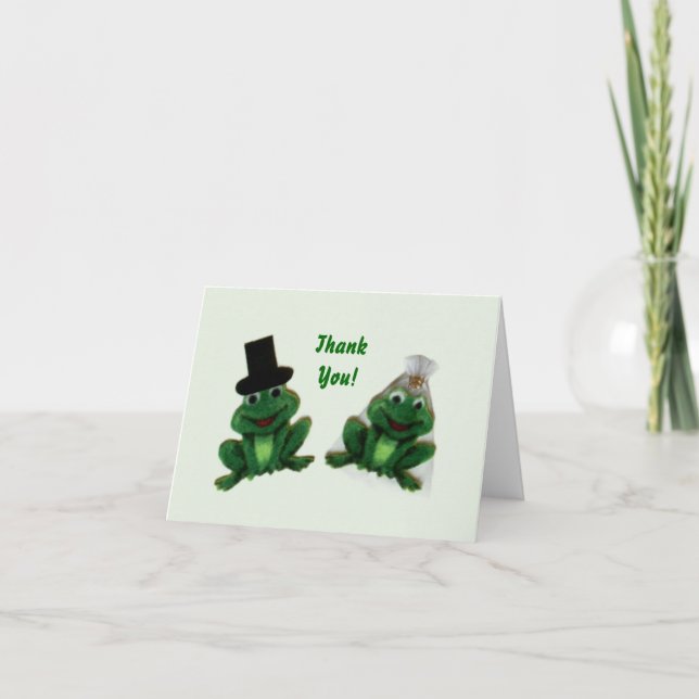 Froggy Wedding Vielen Dank Anmerkungen Dankeskarte (Vorderseite)