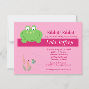 Froggyville Froggy Pink Baby Dusche Einladung