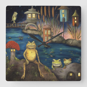 Frogland Quadratische Wanduhr
