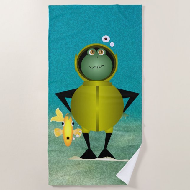 Frogman Beach Handtuch (Vorderseite)
