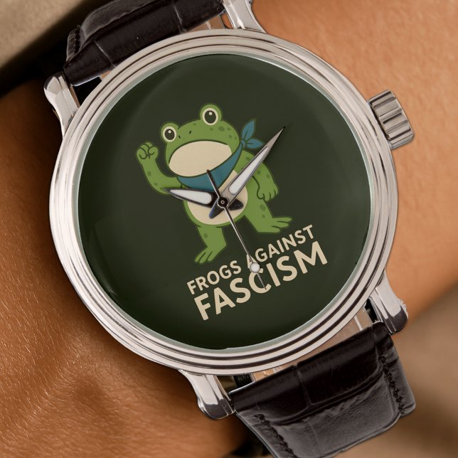 Frogs Against Fascism Portland Frog Protest Armbanduhr (Von Creator hochgeladen)