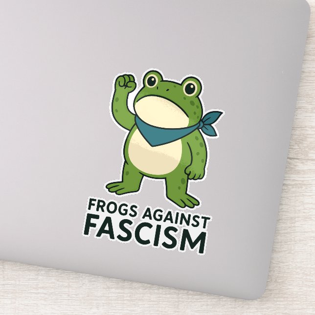 Frogs Against Fascism Portland Frog Protest Aufkleber (Detail)