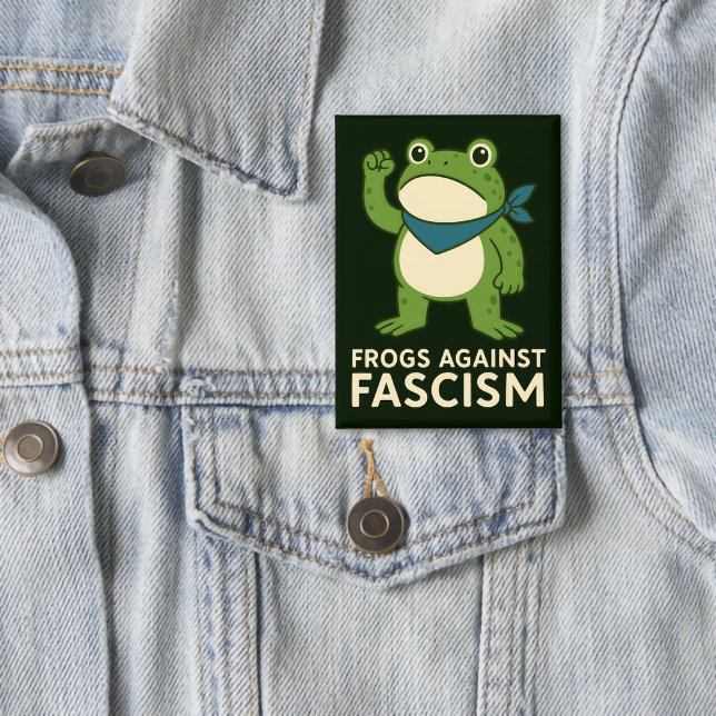 Frogs Against Fascism Portland Frog Protest Button (Von Creator hochgeladen)