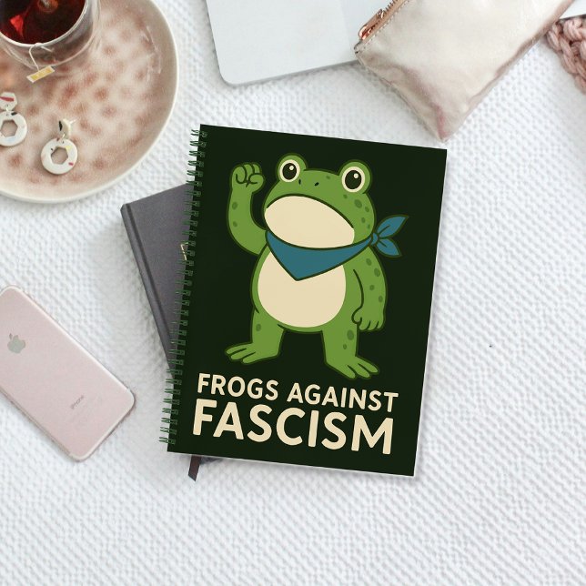 Frogs Against Fascism Portland Frog Protest Notizbuch (Von Creator hochgeladen)