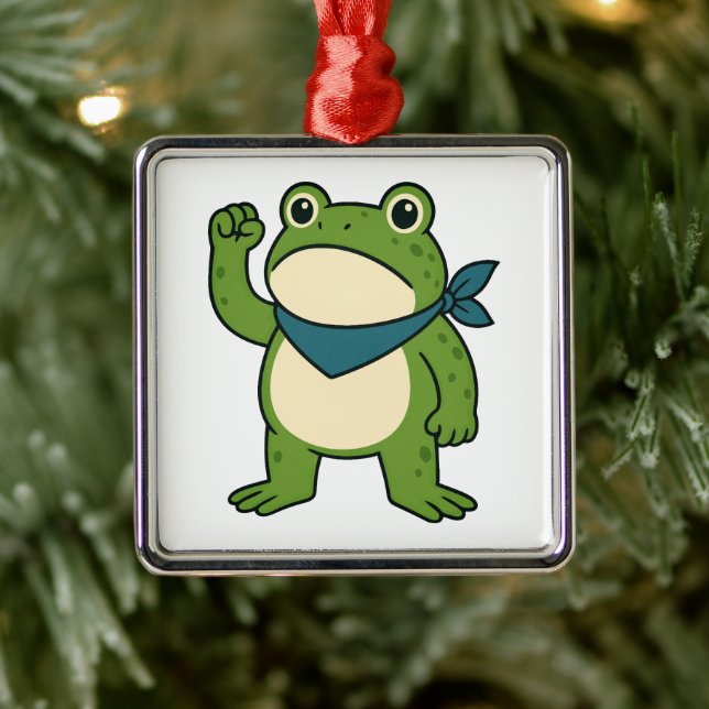 Frogs Against Fascism Portland Frog Protest Ornament Aus Metall (Baum)