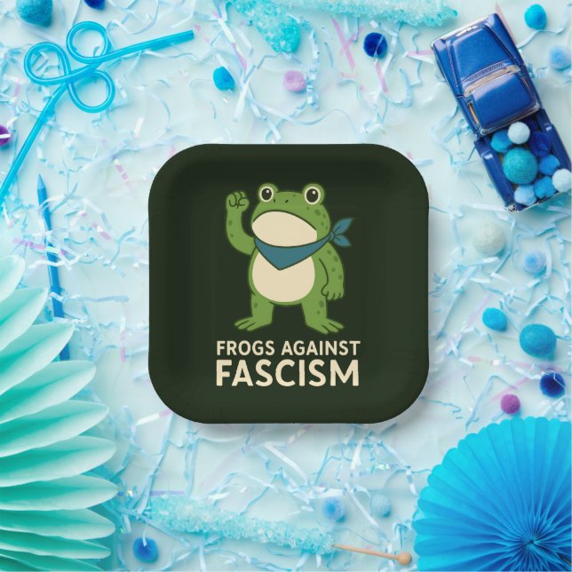 Frogs Against Fascism Portland Frog Protest Pappteller (Party)