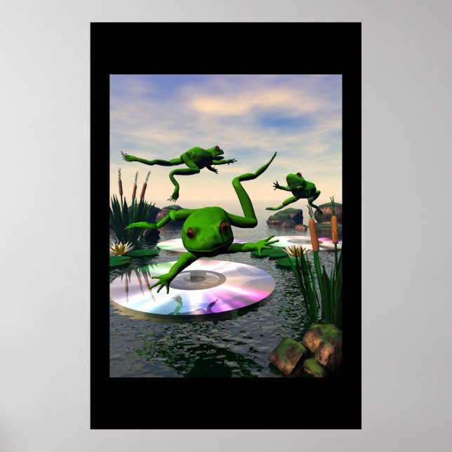 Frogs Jumping auf CD Lily Pads Poster (Vorne)