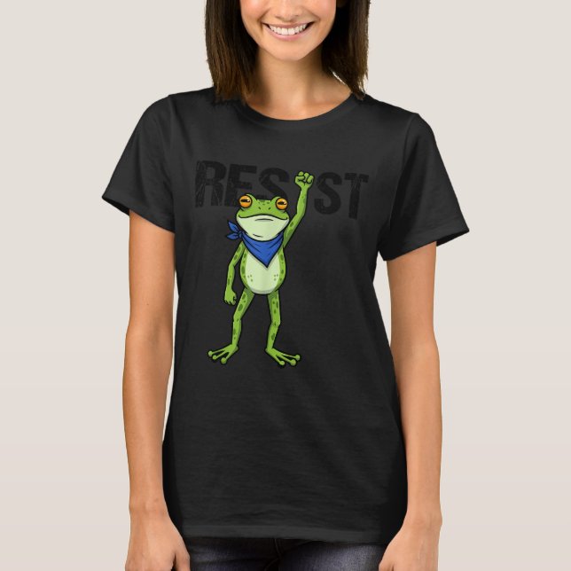 Frogs Resist - Rtland Frog Protest Funny  T-Shirt (Vorderseite)