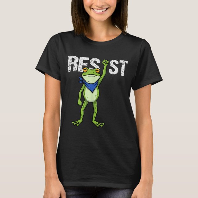 Frogs Resist - Rtland Frog Protest Funny  T-Shirt (Vorderseite)