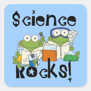 Frogs Science Rocks Quadratischer Aufkleber