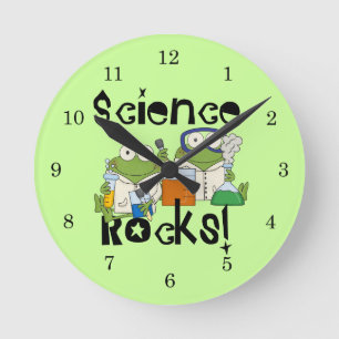 Frogs Science Rocks Runde Wanduhr