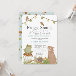 Frogs Snails & Puppy Dog Tails Jungen-Baby-Party Einladung