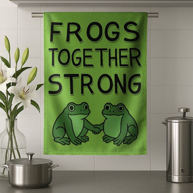Frogs Together Strong Portland Frog Protest Geschirrtuch (Von Creator hochgeladen)