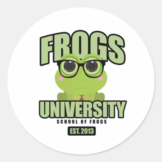 Frogs-Universität Runder Aufkleber (Vorderseite)