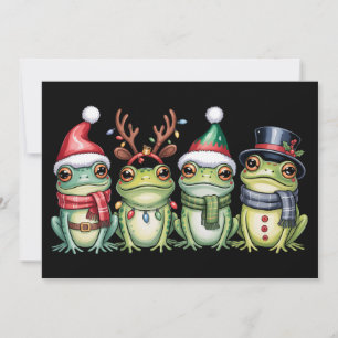 Frogs Weihnachtsfrosch Lover Niedliche Santa Anima Feiertagskarte