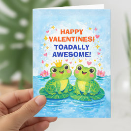Frogs With a Tiny Crown Valentine Feiertagskarte