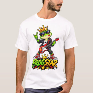 Frogstar – Lustiger königlicher Frosch Rockstar T-Shirt