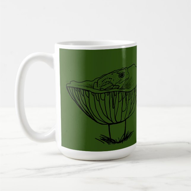 Frogy auf einem Pilz Kaffeetasse (Links)