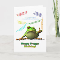 Frogy Freund Geburtstagskarte mit frostigen Witzen