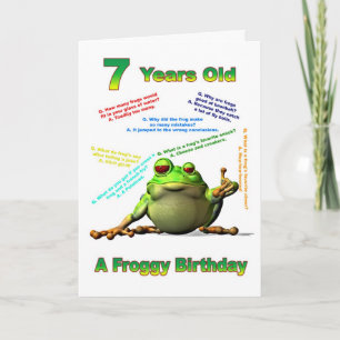 Frogy Freundin 7. Geburtstagskarte mit frostigen W Karte