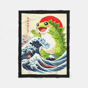 Frogzilla Frosch japanische Kunst lustige Anime fü Fleecedecke
