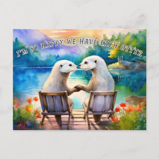 Froh, dass wir einander haben Otter Postkarte