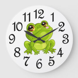Froh die Frosch-Acrylmauer-Uhr Große Wanduhr