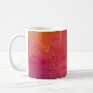 Froh und hell, bunte Mixed-Media-Kunst Kaffeetasse