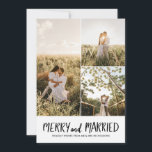 froh und Verheiratet | First Couple Collage Foto Feiertagskarte<br><div class="desc">froh und Verheiratet | First Couple Collage Foto</div>